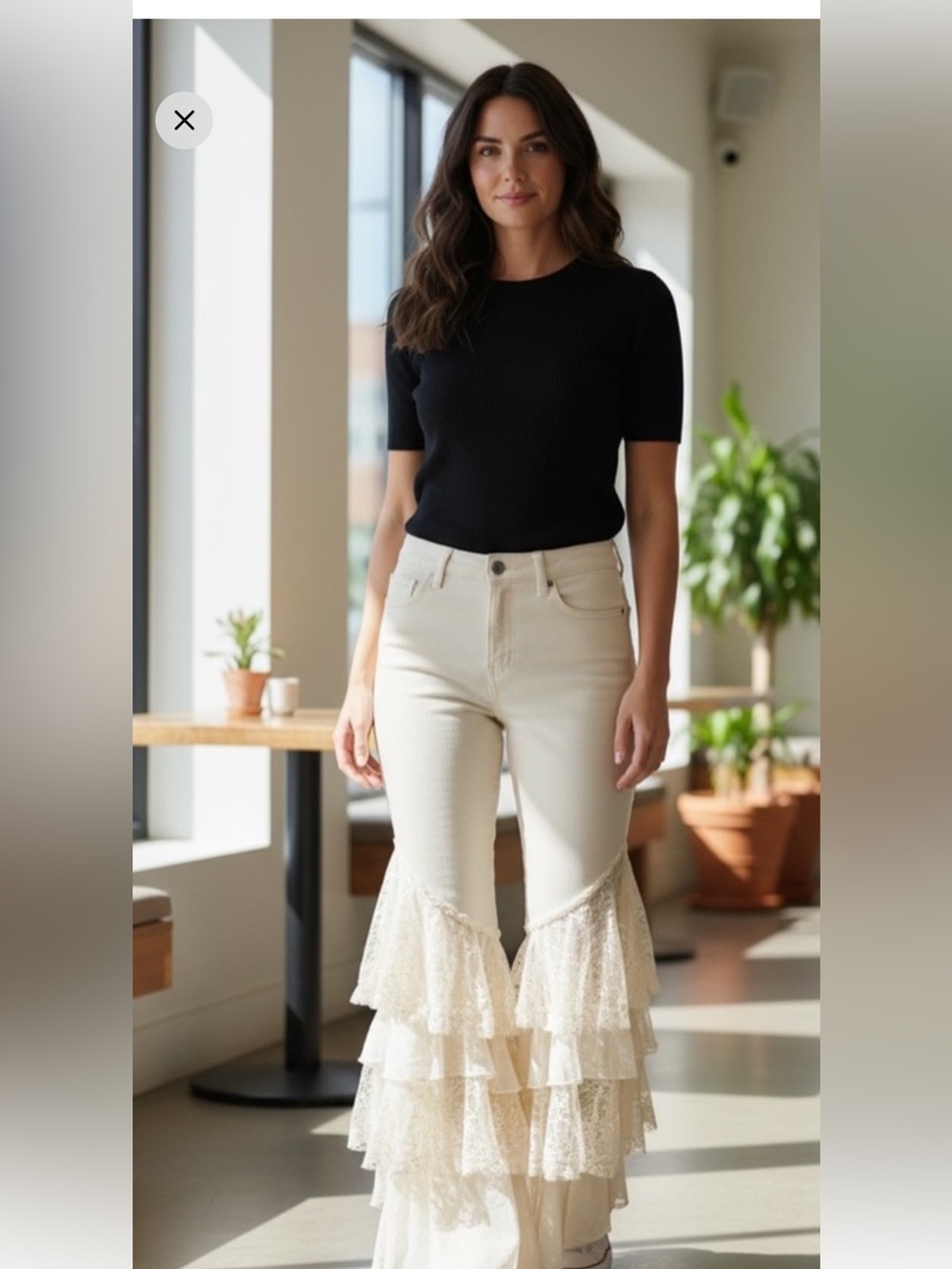 Oli & Hali stretches flare with lace ruffles layers of flare